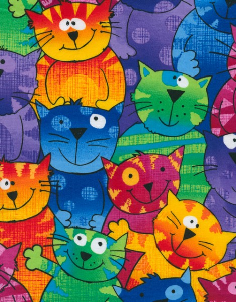 Patchwork Baumwolle cool Cats multi