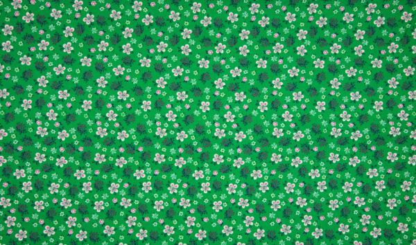 Baumwolle Lovely Mixed Flowers Green