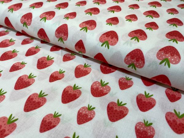Baumwolle Poplin Erdbeeren