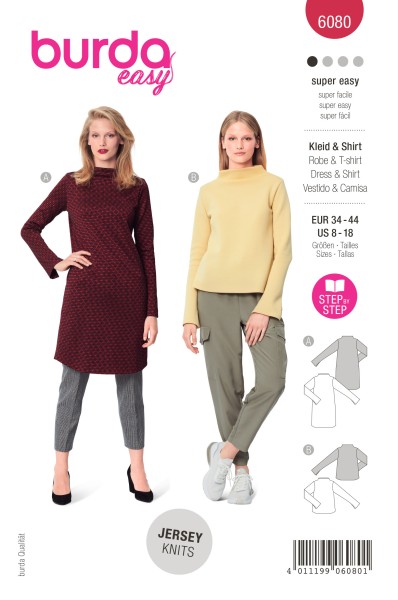 burda super easy Kleid & Shirt 34 - 44 6080