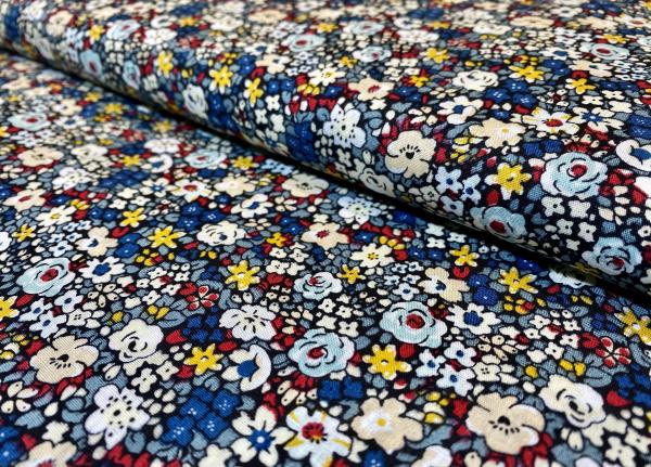 Baumwolle Poplin mixed blue flower