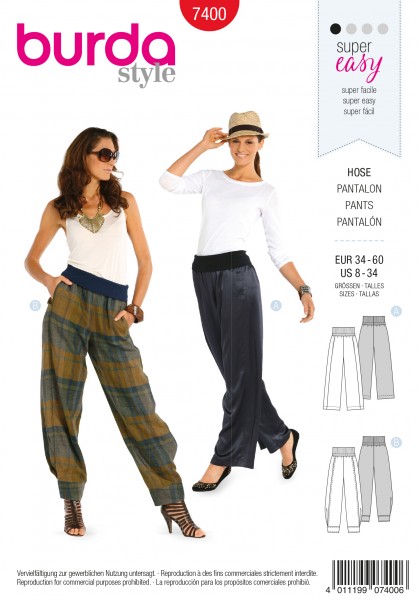 burda super easy Hose 34 - 60 7400