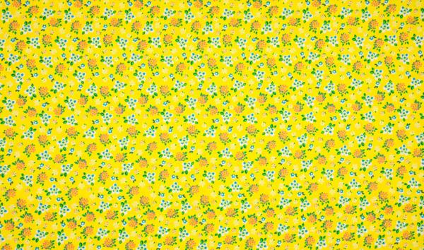 Baumwolle Lovely Mixed Flowers Yellow